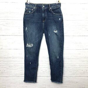 Socialite Jeans Milla High Rise Slim Straight Leg Distressed size 29 length 27"